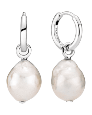 Pandora Aros Perlas con perla barroca colgante