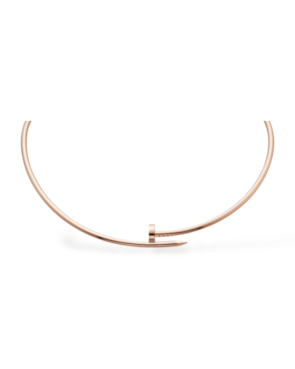 Cartier collar rigido juste un clou rosado, forma de clavo curvo