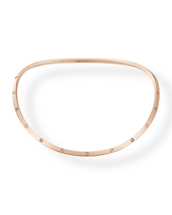 Photoroom_002_20250317_215426.png Cartier collar rigido love rosado, aro fino con motivo de tornillos grabados