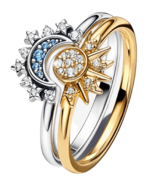 Photoroom_003_20240329_214543.png Pandora Anillos Set Sol y Luna bicolor para apilar