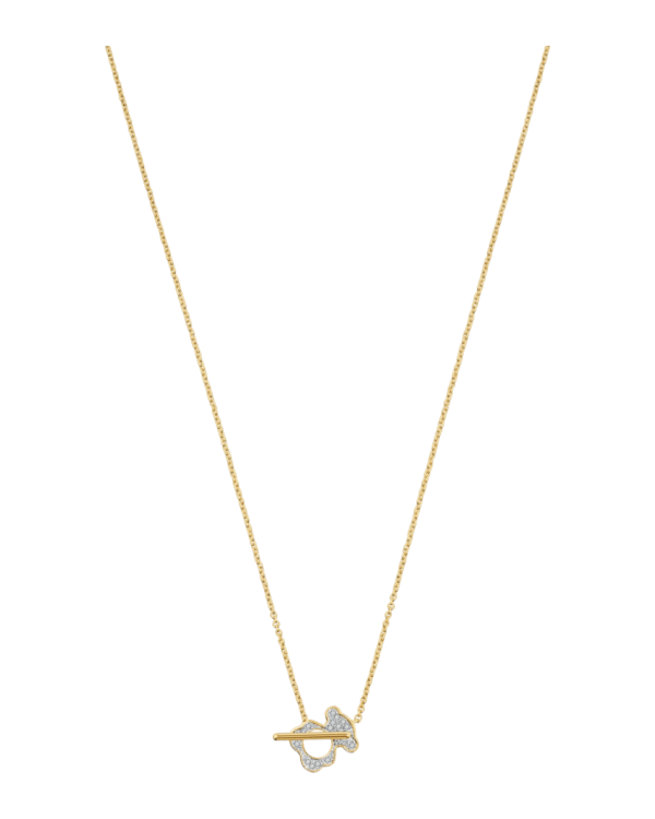Tous collar i-bear dorado, osito en diagonal cubierto de circonitas