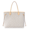 Louis vuitton bolso neverfull damier azur beige gm, tamaño amplio con cordones laterales