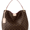 Louis vuitton bolso graceful monogram grande, silueta hobo con correa fina y etiqueta
