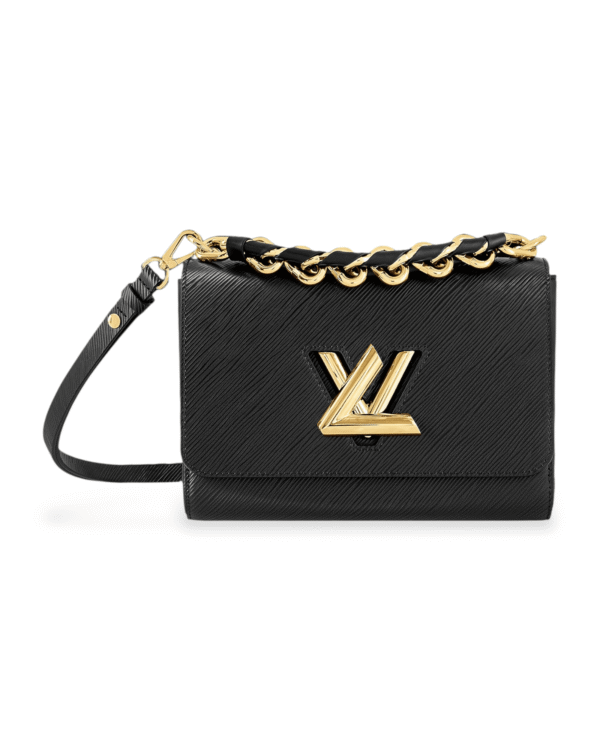 Photoroom_016_20250830_024108.png Louis vuitton bolso twist epi mm negro, superficie acanalada con cadena gruesa