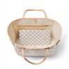 Interior del bolso neverfull damier azur beige, con la pochette del mismo patrón