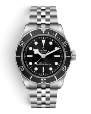 TUD2 Tudor Black Bay Monochrome: esfera negra con marcas blancas, bisel negro con números plateados y pulsera de cinco eslabones