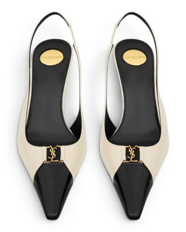 IMG_0745-Photoroom.jpg Saint Laurent Zapatos Tacón Babylone Blanco y Negro - vista 2