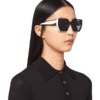 Prada Lentes de sol Oversize Bicolor - vista 2