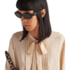 Prada Lentes de sol Ovalado negro - vista 4