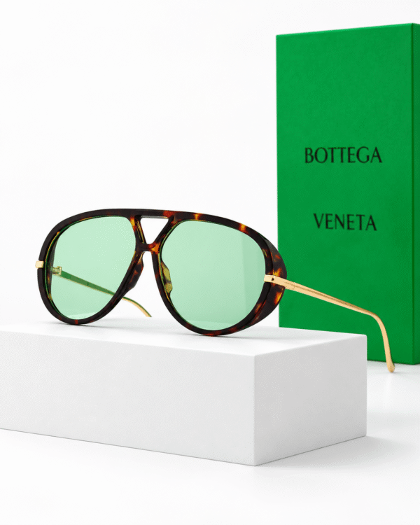 Bottega Veneta Lentes de sol Aviador con Protectores Laterales - vista 3 Bottega Veneta Lentes de sol Aviador con Protectores Laterales - vista 3