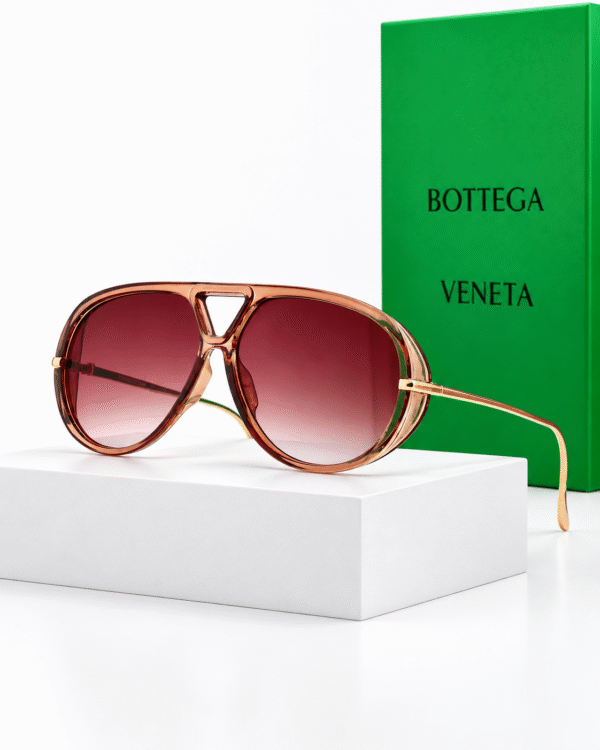 Bottega Veneta Lentes de sol Aviador con Protectores Laterales - vista 4 Bottega Veneta Lentes de sol Aviador con Protectores Laterales - vista 4