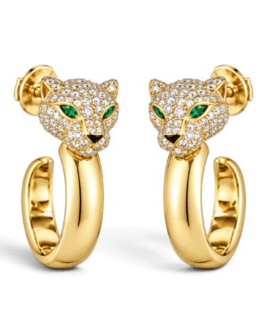 Cartier Aros Argolla Panthère Pavé Dorado