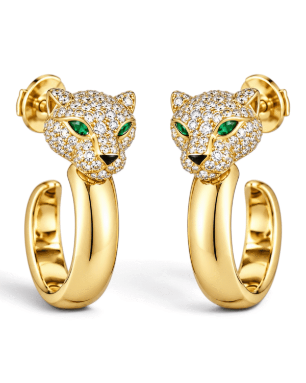 Cartier Aros Argolla Panthère Pavé Dorado