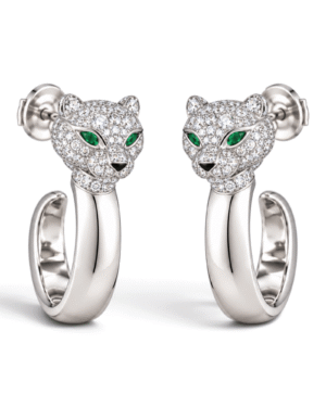 Cartier Aros Argolla Panthère Pavé Plateado