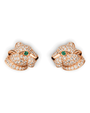 Cartier Aros Botón Panthère Pavé Rosegold
