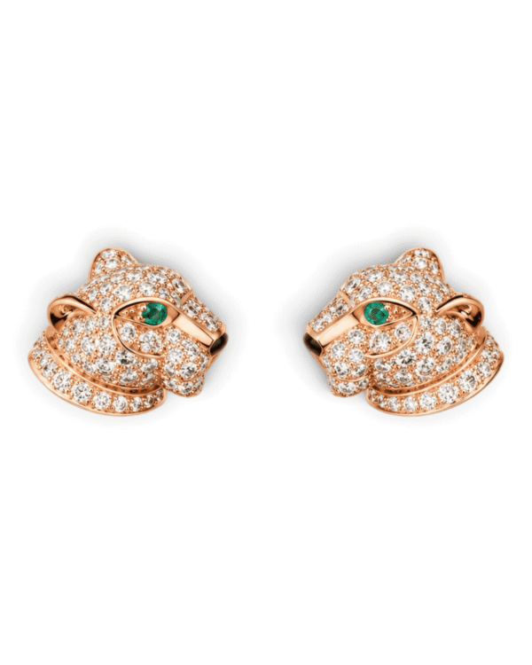 Cartier Aros Botón Panthère Pavé Rosegold