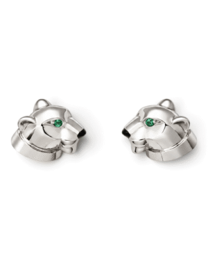 Cartier Aros Botón Panthère Plateado