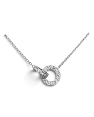 Cartier Collar Love Doble Pavé Plateado
