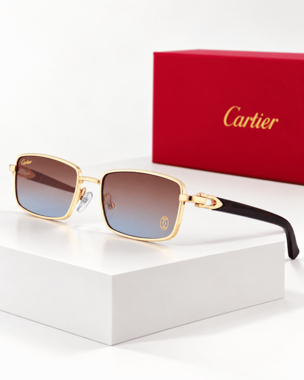 Cartier Lentes de sol Rectangular de Marco Dorado - vista 7 Cartier Lentes de sol Rectangular de Marco Dorado - vista 7