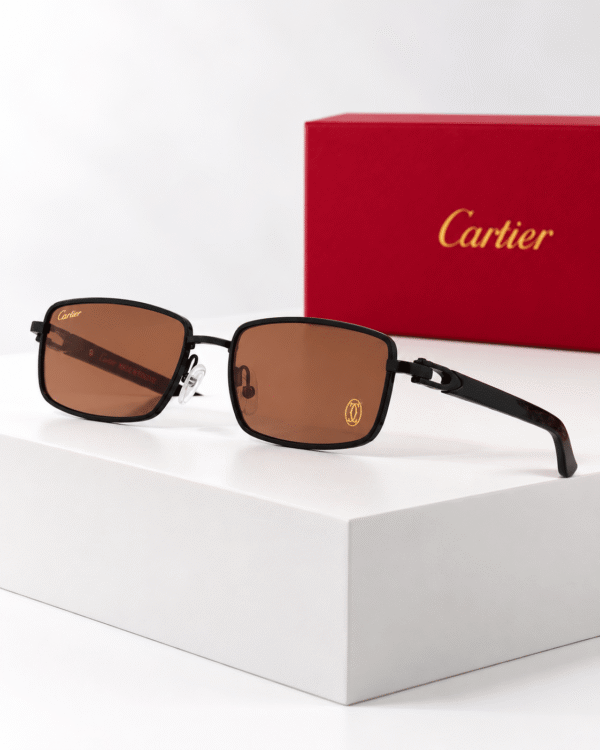 Cartier Lentes de sol Rectangular de Marco Dorado - vista 8 Cartier Lentes de sol Rectangular de Marco Dorado - vista 8