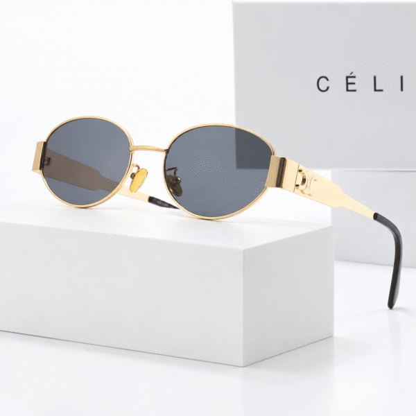 Celine Lentes de sol Ovalado de Marco Dorado