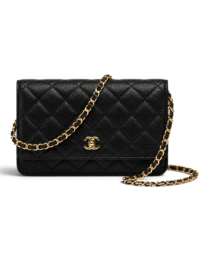 Chanel Bolso Crossbody Wallet Negro Dorado
