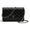 Chanel Bolso Crossbody Wallet Negro Plateado Chanel Bolso Crossbody Wallet Negro Plateado