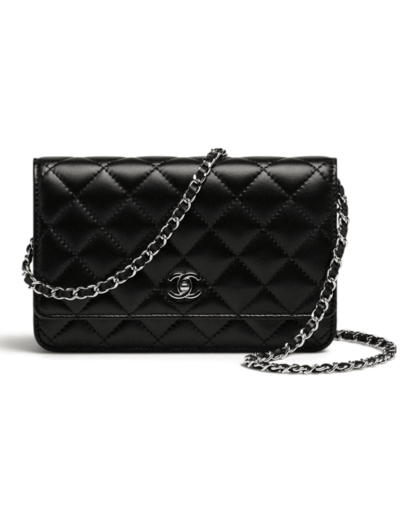 Chanel Bolso Crossbody Wallet Negro Plateado Chanel Bolso Crossbody Wallet Negro Plateado