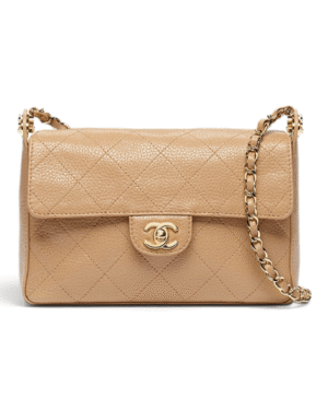 Chanel Bolso Pequeño con Solapa Marrón Claro