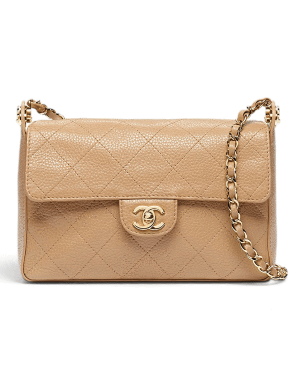 Chanel Bolso Pequeño con Solapa Marrón Claro Chanel Bolso Pequeño con Solapa Marrón Claro