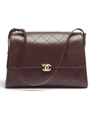 Chanel Bolso Pequeño con Solapa Marrón Oscuro