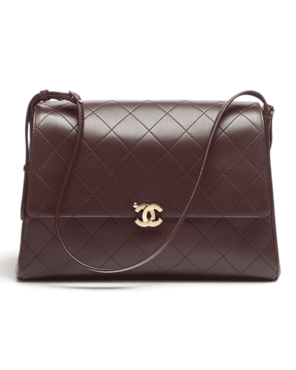 Chanel Bolso Pequeño con Solapa Marrón Oscuro