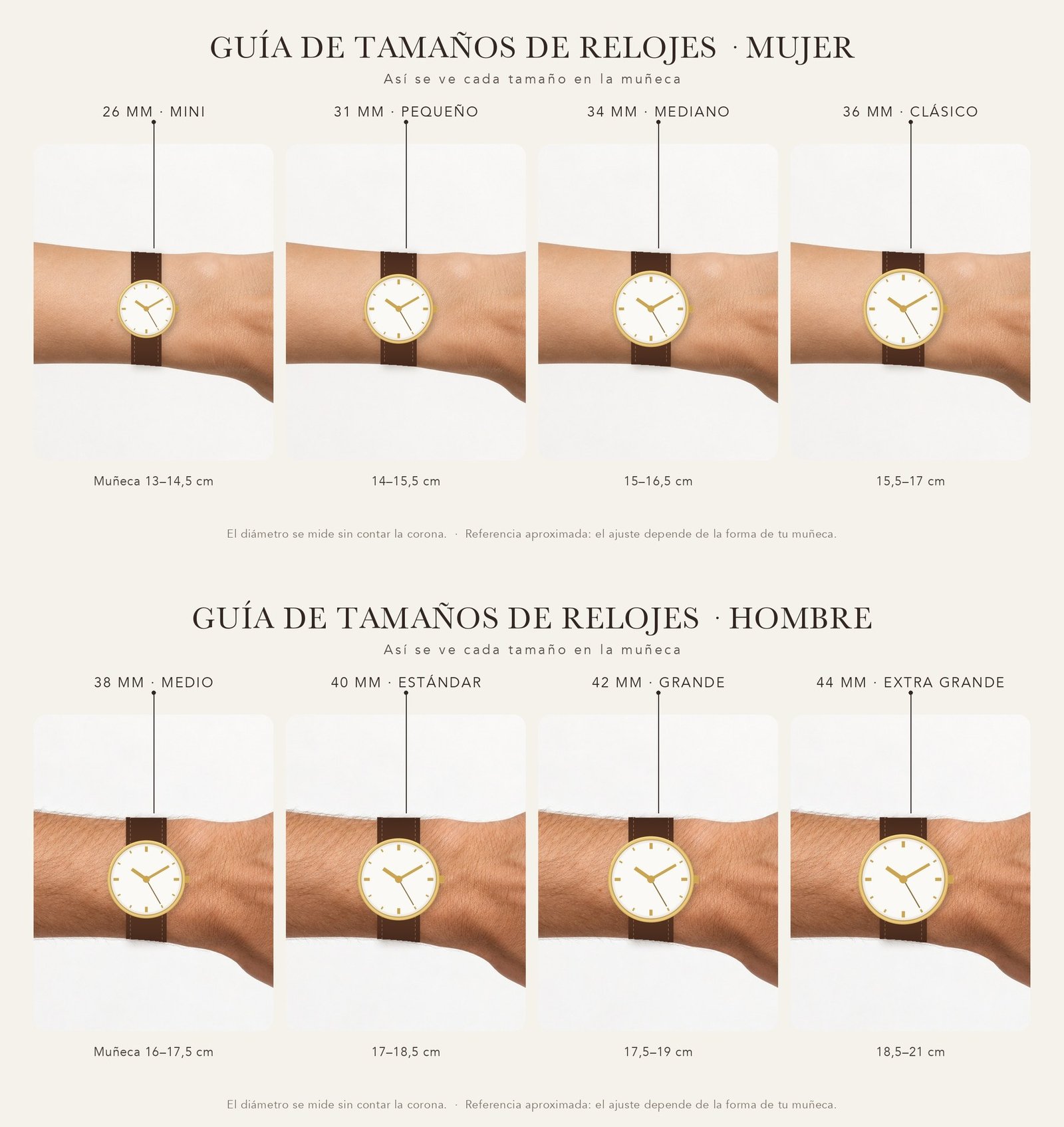 GUÍA DE TALLAS Guía de Tallas - Relojes