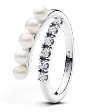 Pandora Anillo Abierto Perlas y Pavé Plateado Pandora Anillo Abierto Perlas y Pavé Plateado | envío gratis a todo Chile