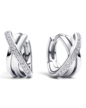 Pandora Aros Argolla Pavé Cruzado Plateados Pandora Aros Argolla Pavé Cruzado Plateados | envío gratis a todo Chile