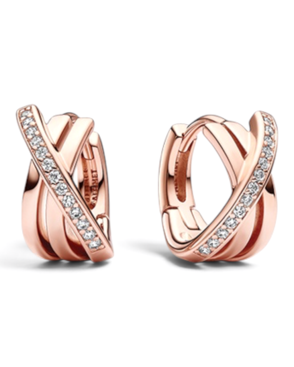 Pandora Aros Argolla Pavé Cruzado Rosegold Pandora Aros Argolla Pavé Cruzado Rosegold | envío gratis a todo Chile