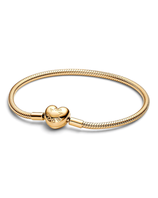 Pandora Brazalete Moments Serpiente Broche Corazón Dorado | envío gratis a todo Chile