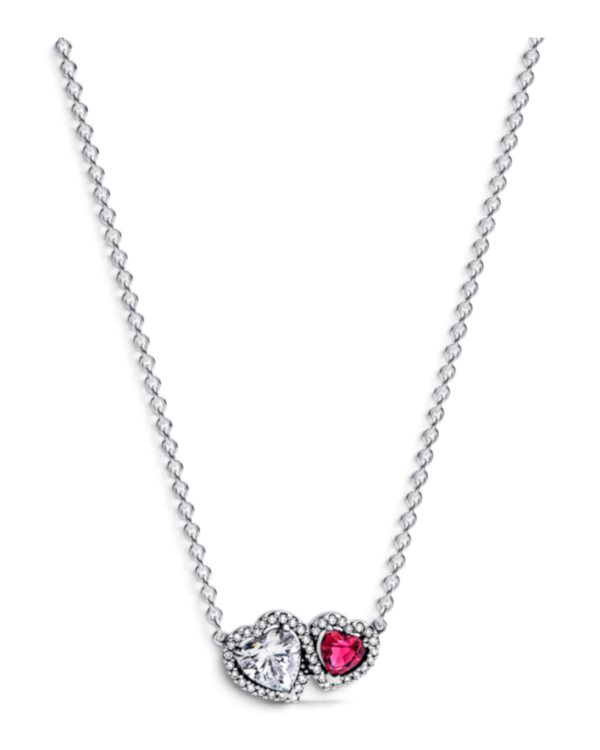Pandora Collar Corazones con Halo Plateado Pandora Collar Corazones con Halo Plateado | envío gratis a todo Chile