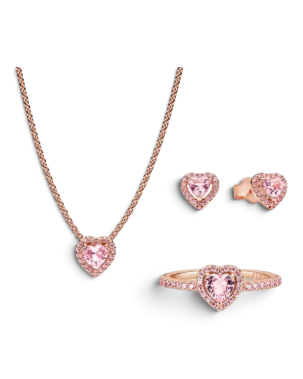 Pandora Conjunto Corazón Elevado Reluciente Rosegold Pandora Conjunto Corazón Elevado Reluciente Rosegold | envío gratis a todo Chile