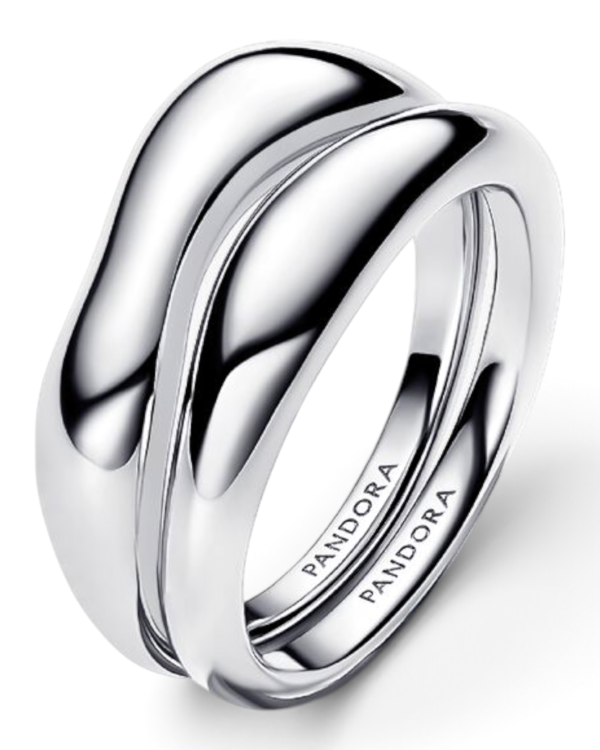 Pandora Set de 2 Anillos Forma Orgánica Plateado Pandora Set de 2 Anillos Forma Orgánica Plateado | envío gratis a todo Chile