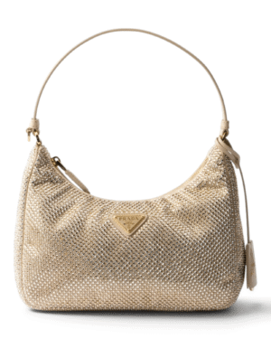 Prada Bolso Re-Edition 2000 Dorado Brillante