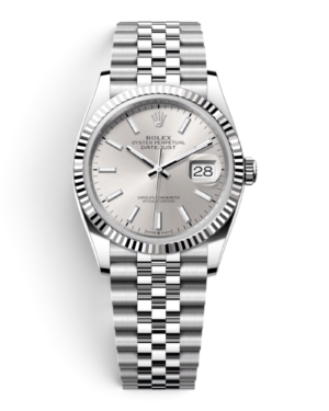 rolex-datejust-36-plateado.png Rolex Reloj Datejust 36 Carátula Plateada - Santos Vicios