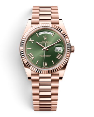 Rolex Reloj Day-Date 40 Rosegold Verde Oliva - Santos Vicios