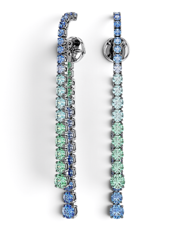 Swarovski Aros Matrix Degradado Azul y Verde Plateados | envío gratis a todo Chile