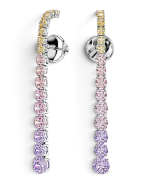 Swarovski Aros Matrix Degradado Rosa y Lila Plateados | envío gratis a todo Chile