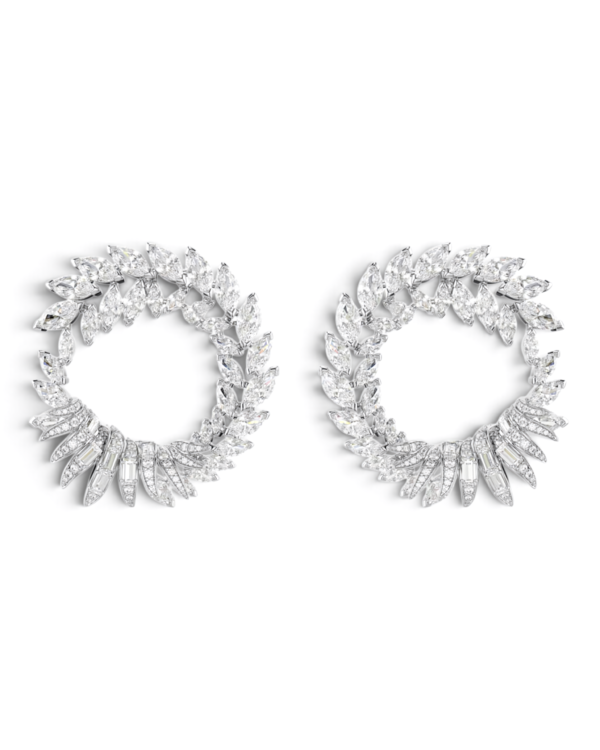 Swarovski Aros Mesmera Círculo de Hojas Plateados | envío gratis a todo Chile