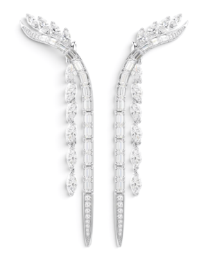 Swarovski Aros Mesmera Largos Doble Hilera Plateados | envío gratis a todo Chile