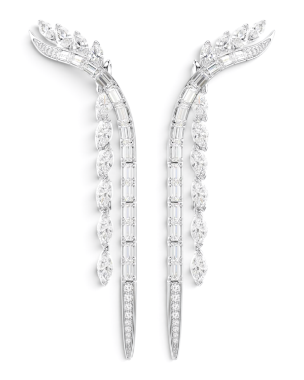 Swarovski Aros Mesmera Largos Doble Hilera Plateados Swarovski Aros Mesmera Largos Doble Hilera Plateados | envío gratis a todo Chile