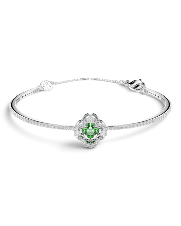 Swarovski Brazalete Una Angelic Trébol Plateado con Verde | envío gratis a todo Chile