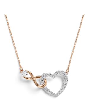 Swarovski Collar Hyperbola Infinito y Corazón Plateado con Rosegold Swarovski Collar Hyperbola Infinito y Corazón Plateado con Rosegold | envío gratis a todo Chile